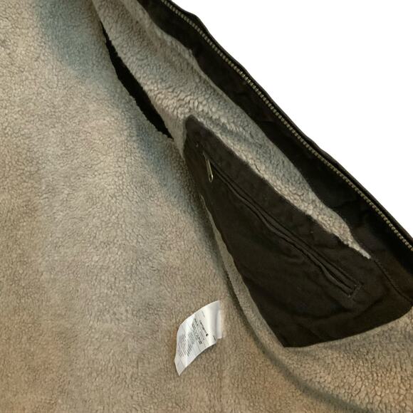 Carhartt Brown Vest Washed Duck Sherpa Lined Mock Neck Mens Large - Picture 5 of 11